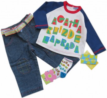 Agatha broek shirt sokken wit