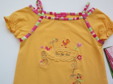 Dpd meisjes shirt geel vogels 3