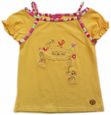 Dpd meisjes shirt geel vogels
