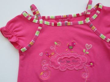 Dpd meisjes shirt vogels roze b