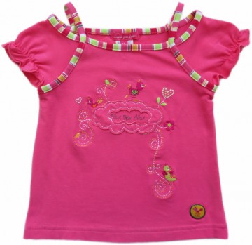 Dpd meisjes shirt vogels roze