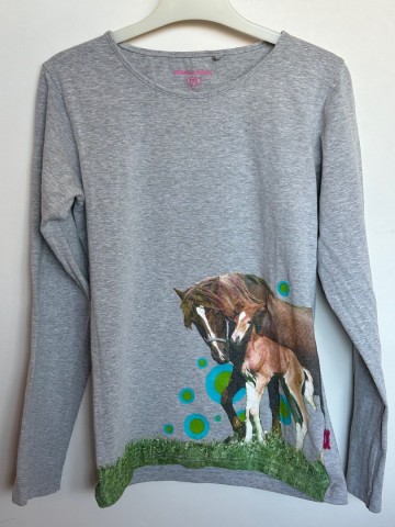 Stones&Bones grijze longsleeve paarden