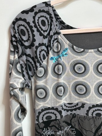 Desigual grijze jurk detail 1