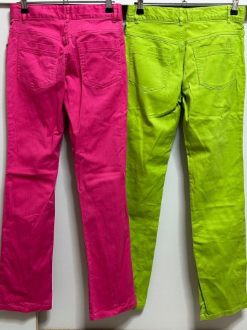 Benetton roze en groene broek achterkant