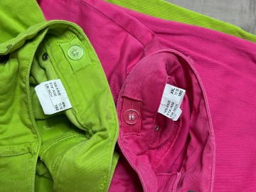 Benetton roze en groene broek detail1
