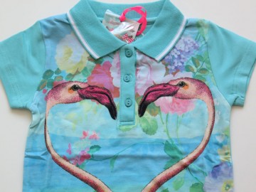 Kunstboer polo shirt flamingo 3