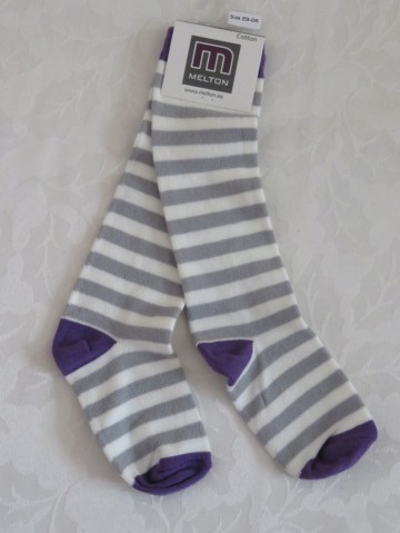 Melton kniekousen grijs paars a