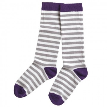 Melton kniekousen grijs paars