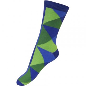 Melton sokken blauw groen