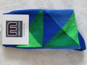 Melton sokken groen blauw