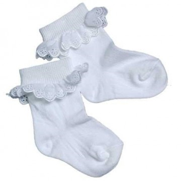 Melton sokken ruches wit