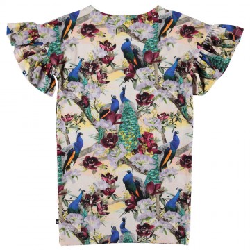 Molo coralie jurk pauwen