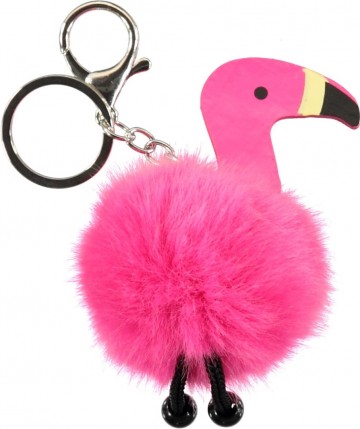 Molo pom pom flamingo sleutelhanger