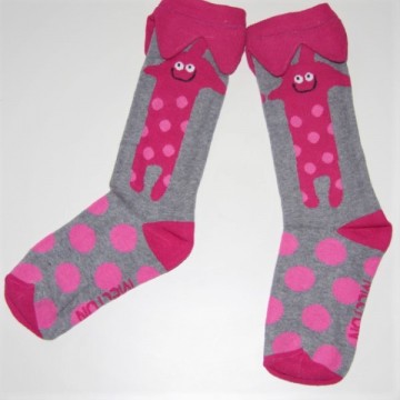 Roze meisjes kniekousen 1