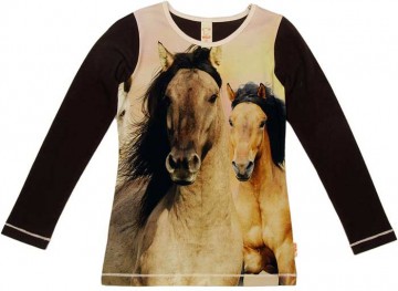 Wild paarden longsleeve meisjes b