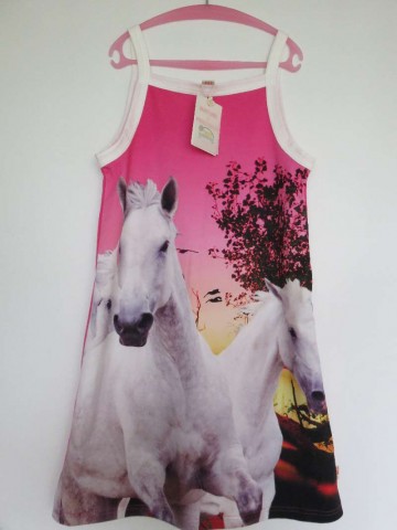 Wild roze jurk paarden