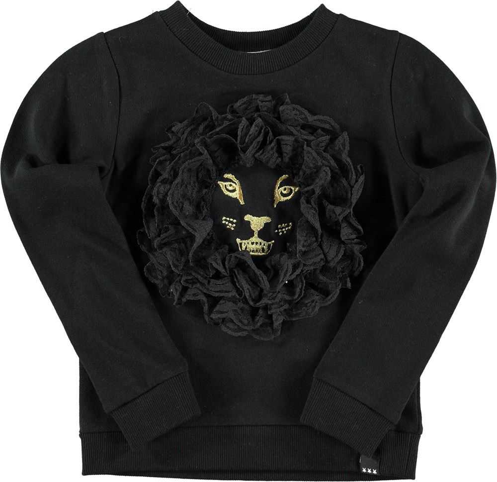 Molo Milla sweatshirt Zwart goud maat 104 PaRit kinderkleding online kleding voor jongens en meisjes